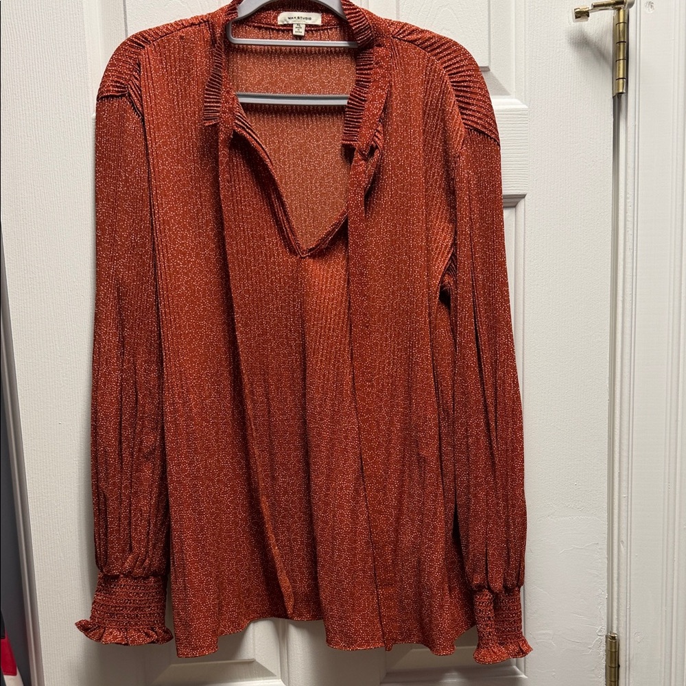 V-Neck Tie Blouse